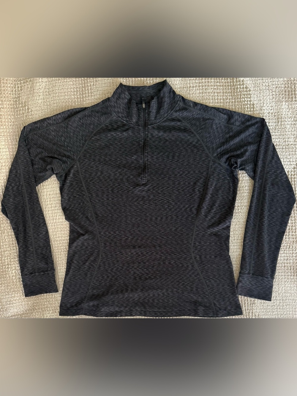 REI Co-op Quarter Zip Performance Top Women’s XL Gray Heather Thumbholes Hiking